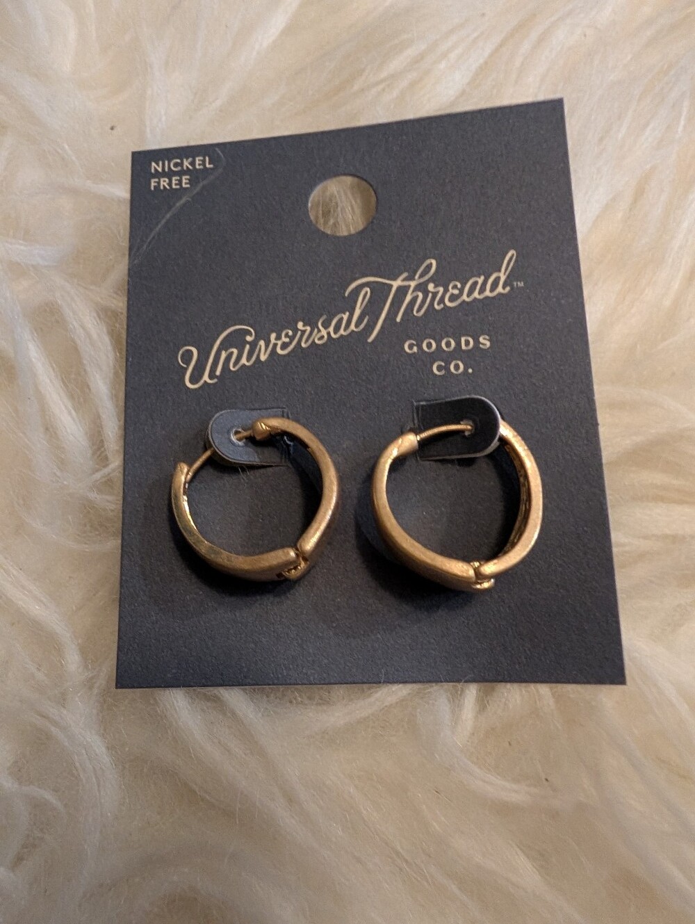 Universal Thread Gold-tone Folded Hoop Earrings